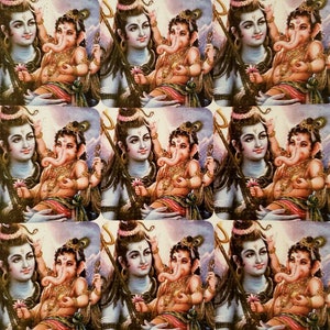 Shiva and Ganesha Blotter Art Print