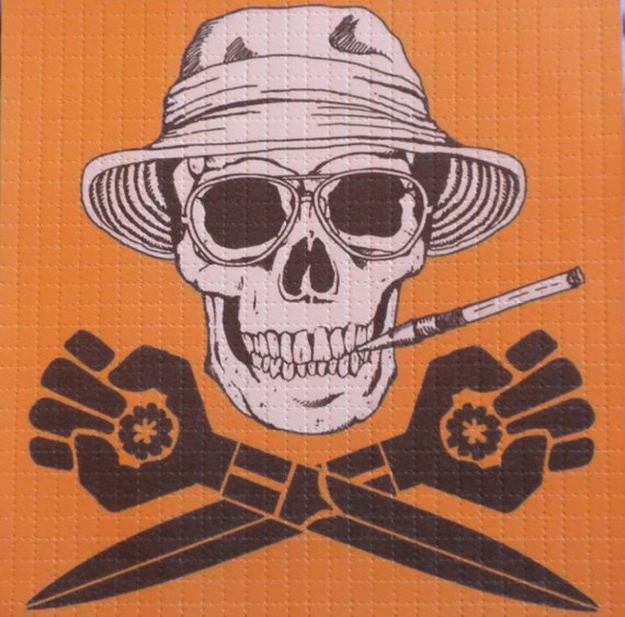 2015 Gonzo Skull and Peyote Fist Hunter S. Thompson Blotter Art
