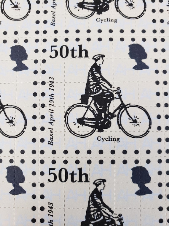 Bicycle Day 50th Anniversary Variant 25 Yr Old Blotter Art Print