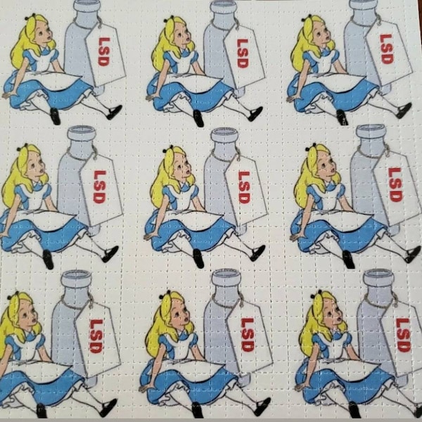 Vintage Alice In Acid Land 9 Panel Blotter art Sheet