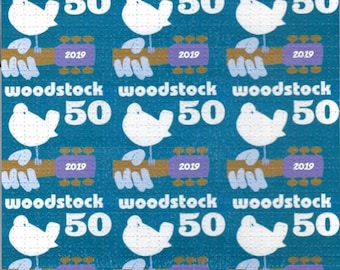 Woodstock 50th Show Or No Show blotter art print full size perforated sheet. Limited edition of 50 print run. Numbered sheets