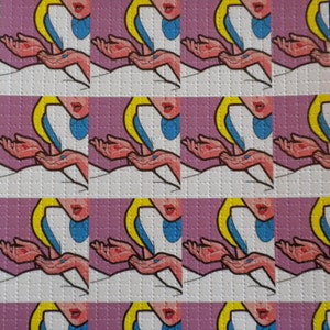Lámina de arte secante de la serie Acidland, cápsulas rojas y azules de Alicia en el país de las maravillas