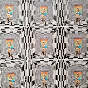 Trippy Retro Bicyle Summer Day Ride 9 Panel Blotter Art Print