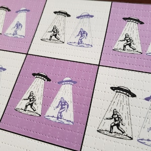 Bigfoot & UFO&#39;s Retro 70s art style  Blotter Art Print