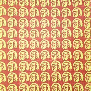 Jerry Garcia Heads Yellow On Orange Blotter Art Print