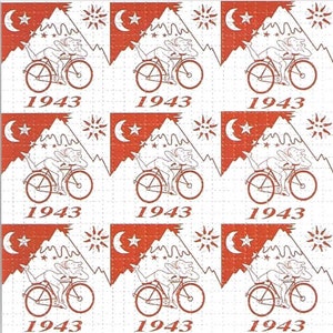 Mid 2000s rare 9 Panel street circulated Bicyle Day Blotter Art Print