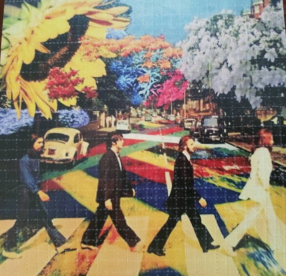 絵画 Beatles Original Psychedelic Abbey Road Beatles Blotter Art Print - Etsy