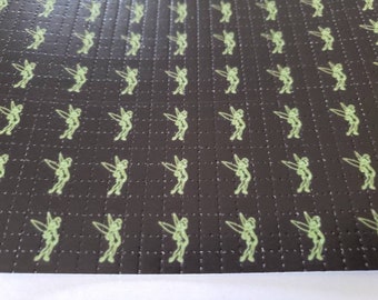 Original Rare tinkerbell Green on Black vintage Blotter Art Print.
