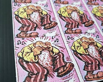 Musical Mr. Natural 9 panel Blotter Art Print