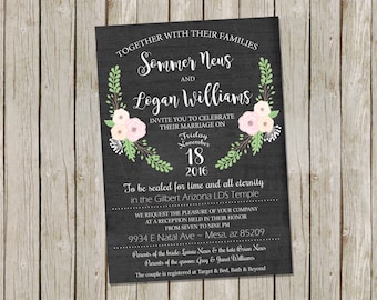 Chalkboard Wedding Invitation Etsy