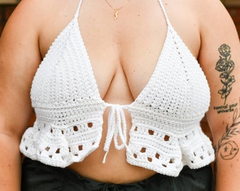 Crochet summer top, crochet cotton top, crochet crop top, crochet boho top, backless top, crochet lace blouse, boho hippie, crochet top