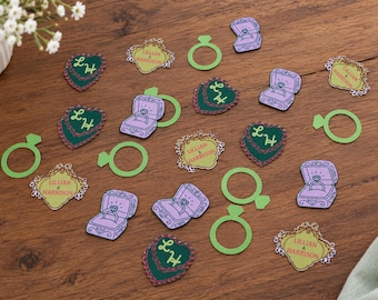 Custom wedding or engagement confetti party decor