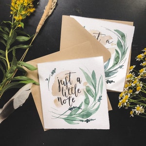Just a little note | Eucalyptus greenery | hand painted gift card