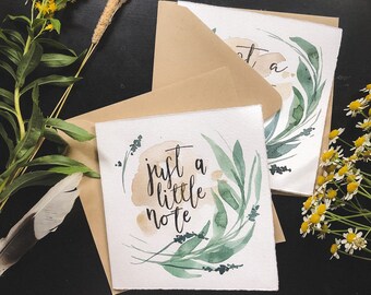 Just a little note | Eucalyptus greenery | hand painted gift card