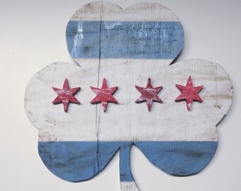 Luck O' The Irish Chicago Flag Shamrock