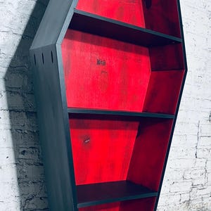 Fire & Brimstone 4 ft Coffin Bookcase/Bookshelf/Shelving Unit