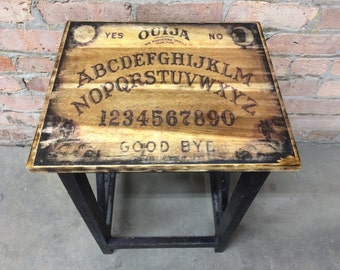 Rustic Ouija Board Side Table
