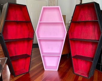 Pretty in Pink 4 Foot Coffin Bookcase