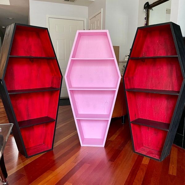 Pretty in Pink 4 Foot Coffin Bookcase