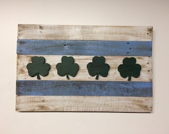 Rustic 4 Shamrocks Chicago Flag