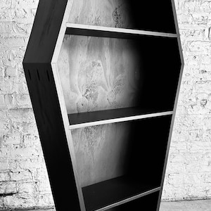 Black Onyx 4 ft Coffin Bookcase/Bookshelf/Shelving Unit