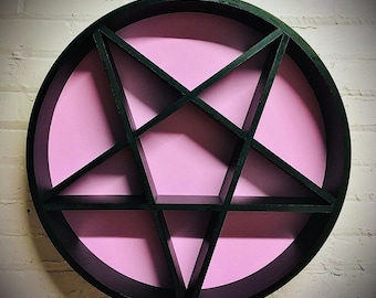 Pretty in Pink Pentacle/Pentagram Shaped Trinket Shelf/Wall Hanging