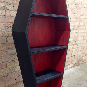 Fire Brimstone 4 Foot Coffin Bookcase Etsy
