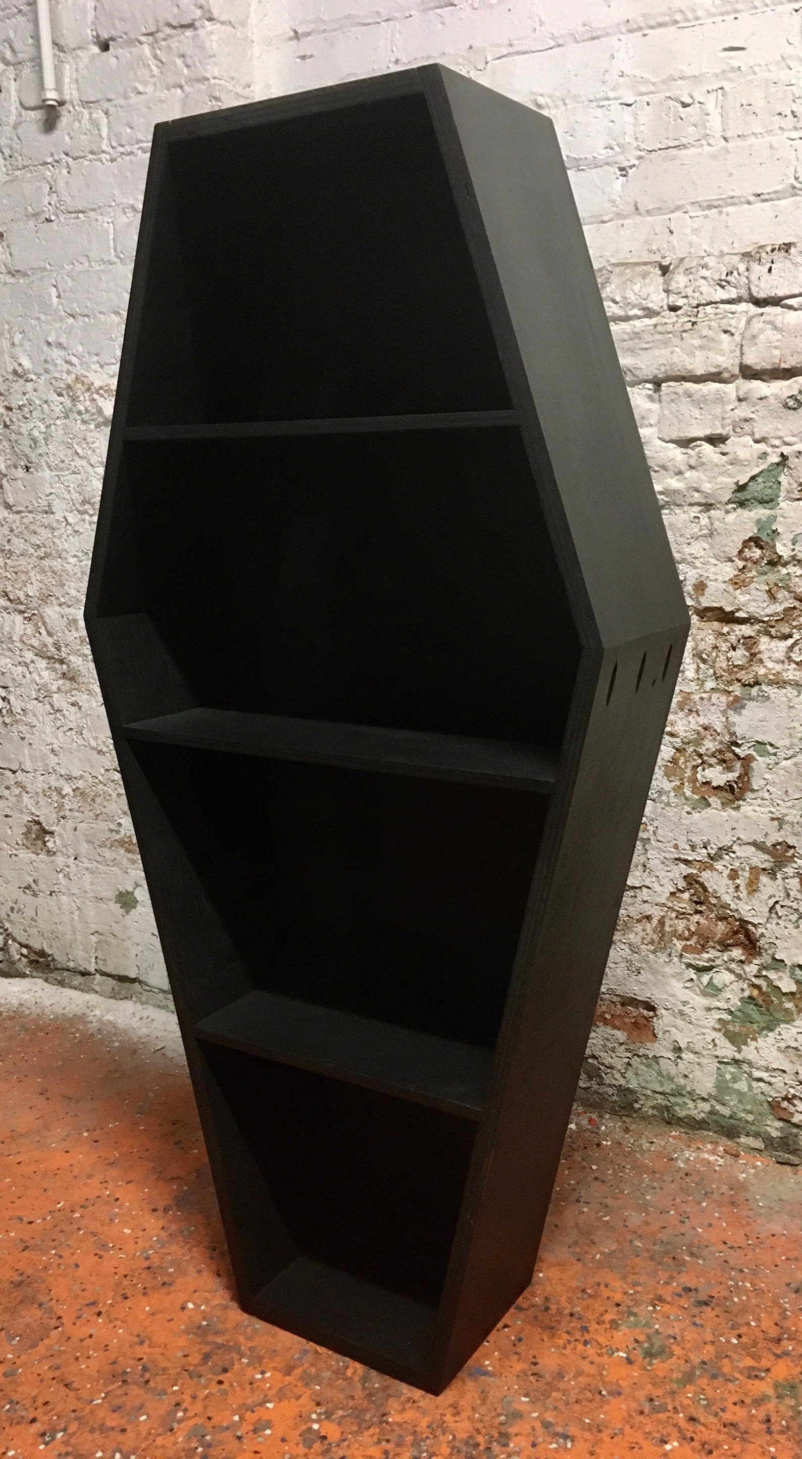 Midnight Black Coffin Bookcase Etsy