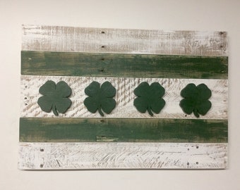 Rustic Four Leaf Clover Wall Hanging