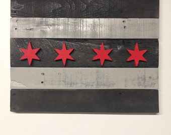 Reclaimed Wood Rustic Chicago Flag (Vigilante Edition)
