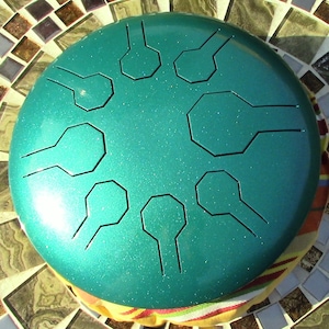 Mini-VibeDrum – Stainless Steel - 9.75&quot; - Tropical – 8 Notes - Freya or Galaxy Scale - Steel Tongue drum - Handpan - World Percussion