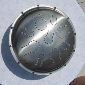 Stainless Steel Double &quot;Mod&quot; Vibedrum - Natural - Basic Package - 18 notes in various scales - steel tongue drum - handpan - steel drum