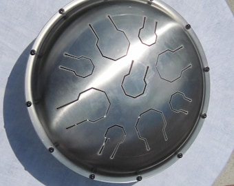 Stainless Steel Double "Mod" Vibedrum - Natural - Standard - 18 notes in various scales - steel tongue drum - handpan - steel drum