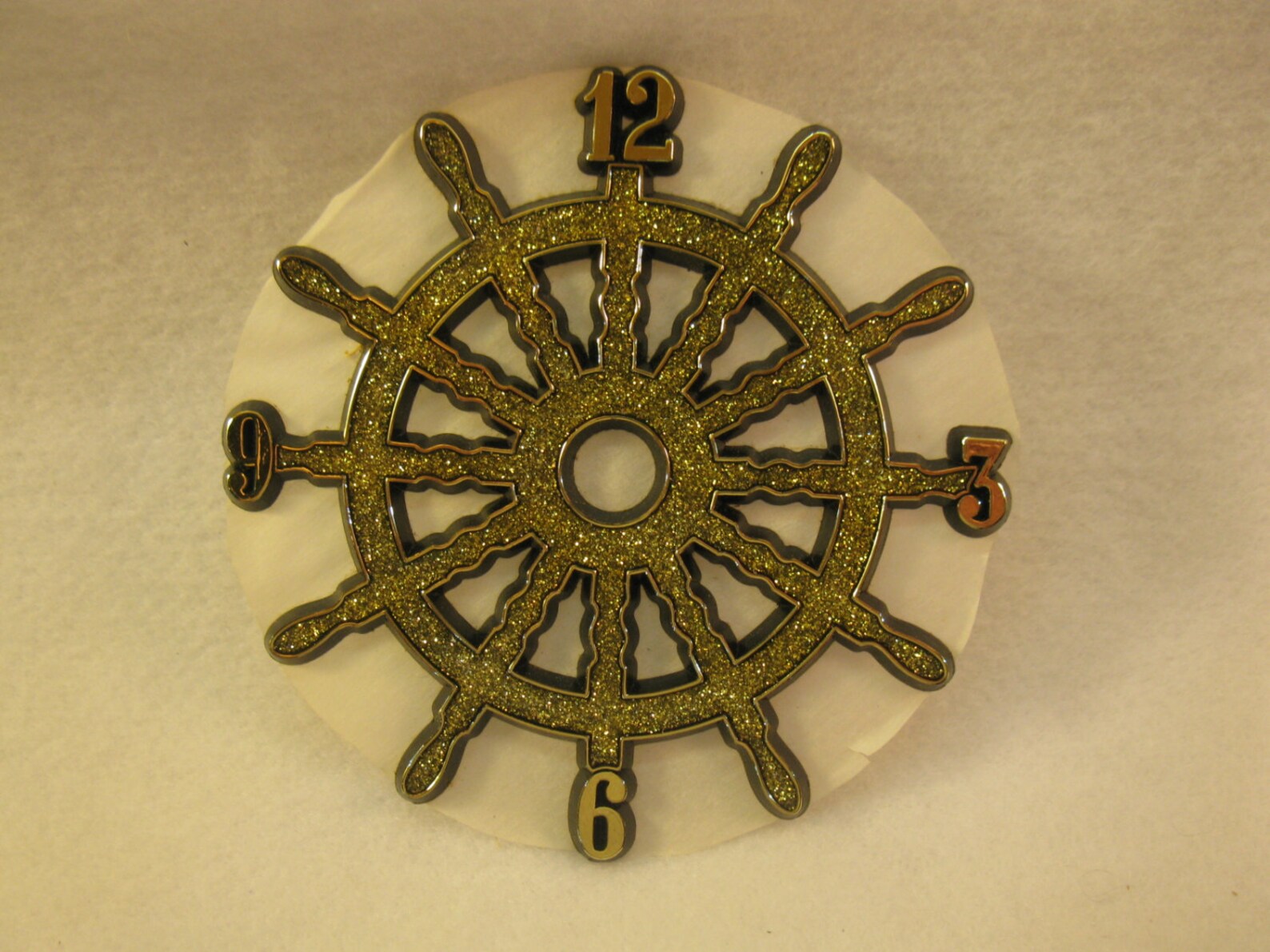Vintage Plastic Clock Face Nautical Boat or Ship Wheel for Clockmaking