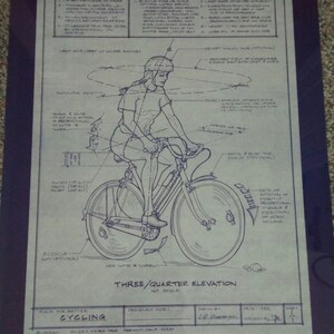 1970&#39;s Vintage Cycling Blue Print - Female