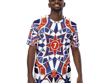 Moorish American Circle 7 Muslim Mosaic Tile Patterns Men's t-shirt