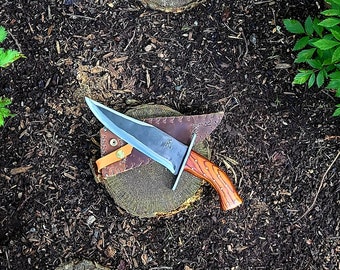 Curved Handle Bowie Knife by RLS Knives