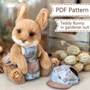 Bunny and bear stuffed animal doll digital sewing pattern by Willowynn