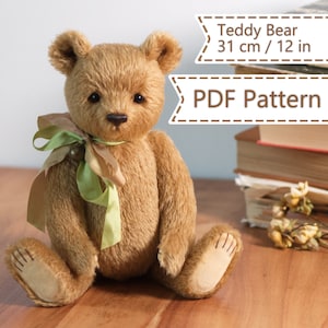 Teddy Bear sewing PATTERN & text instructions PDF Tommy