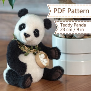 Teddy Panda sewing PATTERN & text instructions PDF