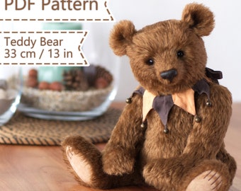 Teddy Bear sewing PATTERN & text instructions PDF Bertie