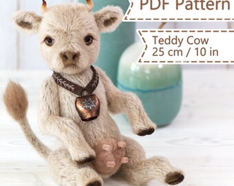 Teddy Cow sewing PATTERN & text instructions PDF