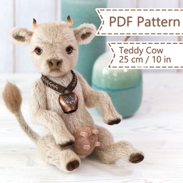 Teddy Cow sewing PATTERN & text instructions PDF