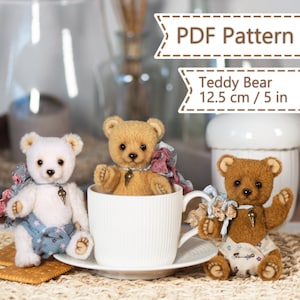 Teddy Bear sewing PATTERN & text instructions PDF Baby