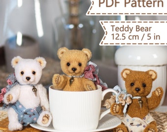 Teddy Bear sewing PATTERN & text instructions PDF Baby