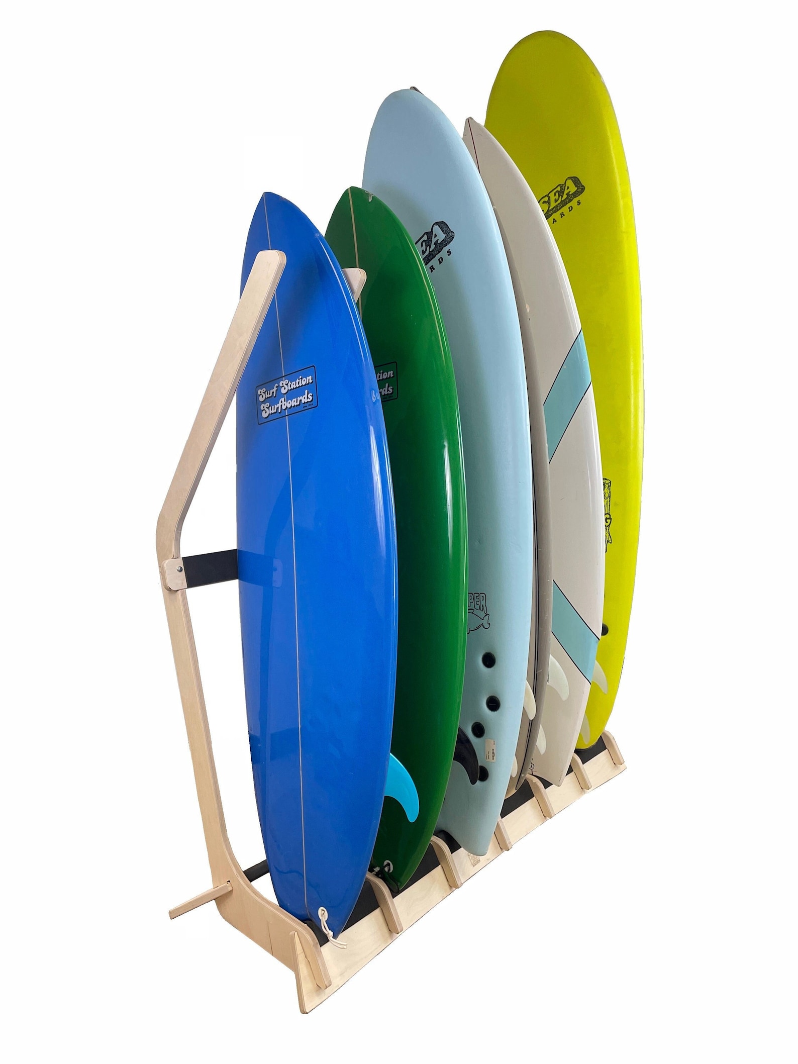 Surf Pad Display Rack THE LINEUP Surfboard Freestanding Floor Display Rack (holds 6 Boards ...