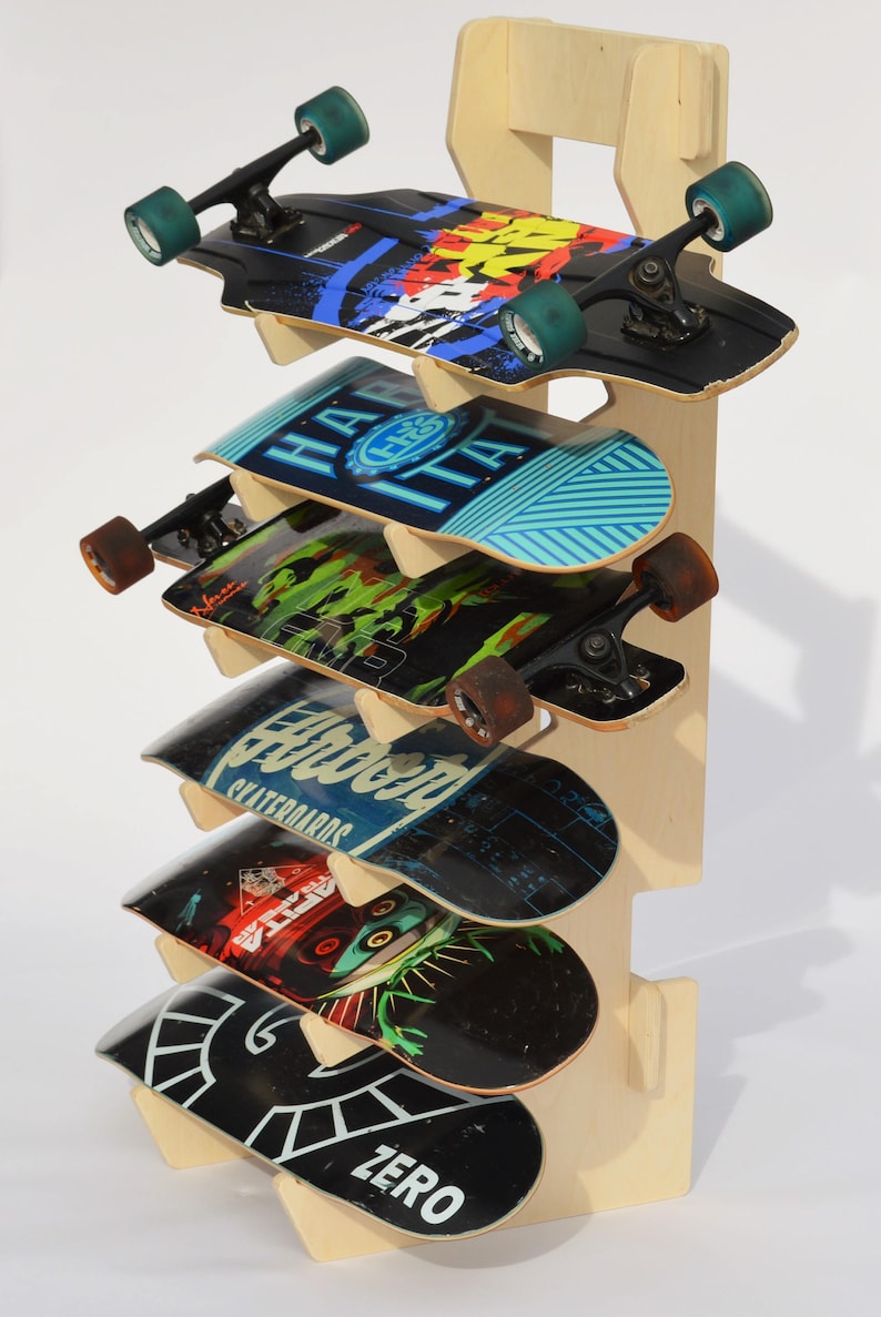 Birch Floor Skateboard Longboard Rack image 1