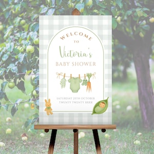 Locally Grown Baby Shower Welcome Sign, Editable Farmers Market Welcome Sign, Home Grown Baby Shower, Instant Download Template LBA31