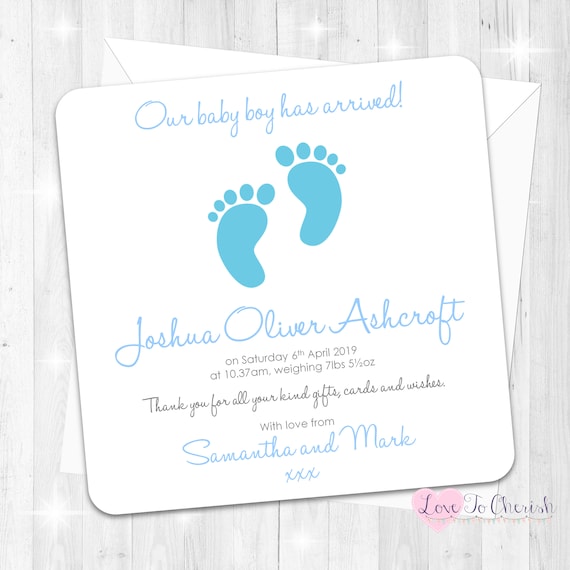 Blue Cute Baby Feet Design Birth 