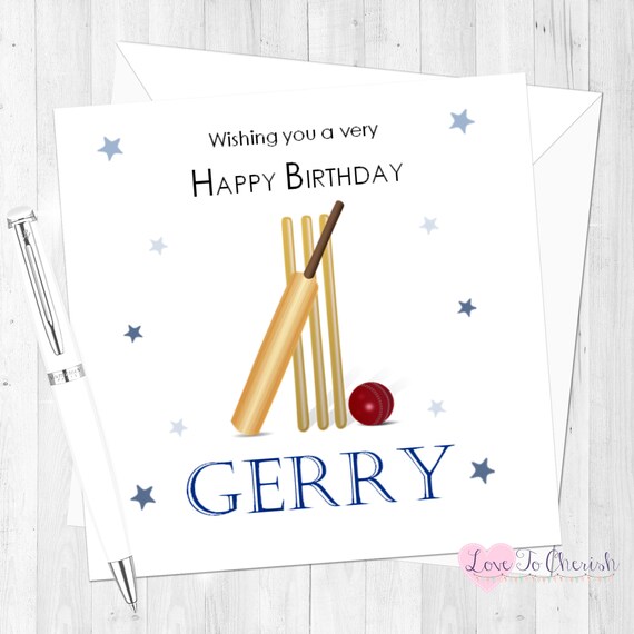 Download Personalised Birthday Card Cricket Birthday Card Card For Etsy